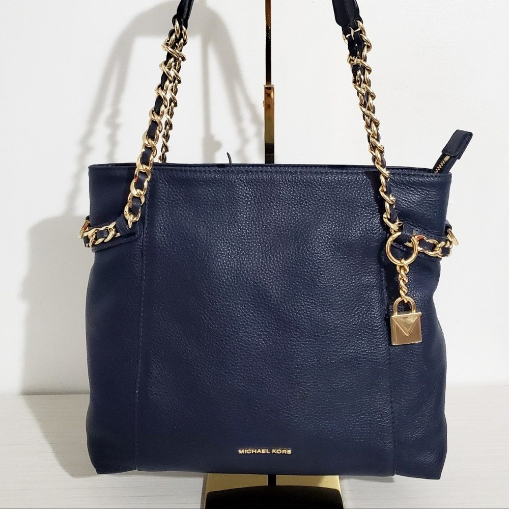 Michael Kors Navy Leather Shoulder Bag